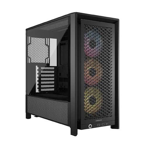 CORSAIR Frame 4000D RS ARGB Modulares Mid-Tower ATX PC-Gehäuse – Hoher Luftstrom, 3X Vorinstallierte RS ARGB-Lüfter, ASUS BTF, MSI Project Zero, Gigabyte Project Stealth – Schwarz