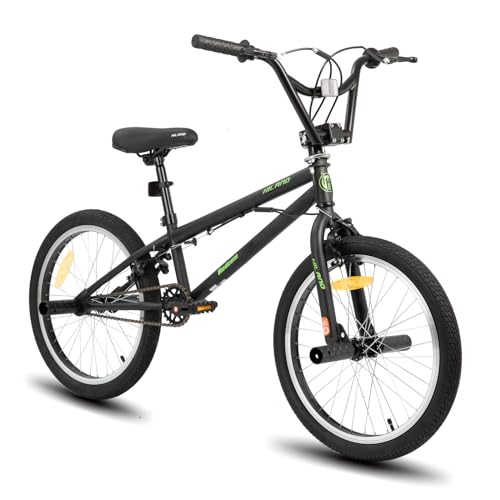 HILAND 20 Zoll BMX, 360° Rotor-System, Freestyle, 4 Stahl Pegs, Kettenschutz, Freilauf Schwarz