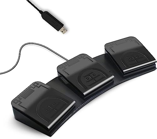 PCsensor USB Fußschalter Dreifach Fußpedal PC Programmierbare Computertastatur, Tastenkombination, benutzerdefinierte Kombinationstaste, One-Key-Move für Videospiel, Bürogerätesteuerung, HID