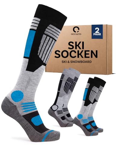 Occulto Herren Skisocken 2er Pack, 4er Pack (Modell: Felix) 2 Paar Blau Schwarz 43-46