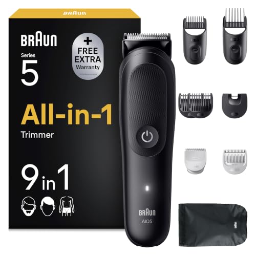 Braun Multigroom All-in-One Series 5, 9-in-1 Trimmer-Set, AIO5540, Schwarz