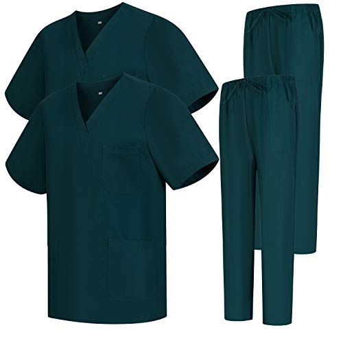 MISEMIYA - Pack * 2 Pcs - Unisex-Schrubb-Set - Medizinische Uniform mit Oberteil und Hose ref.2-8178 - Large, Grün 68