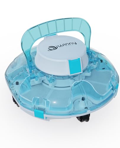 WINNY POOL CLEANER Winny 200 Poolroboter, Poolsauger kabellos mit Akku, 75 Min. Laufzeit, für Aufstellpools bis 60 m², Doppelfiltration, Automatisches Parken, Kompakt Leicht(Saphirblau)