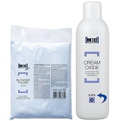 Meister Coiffeur Blondierung 500g + OXIDANT 6% - 1000ml, Ammoniakfrei, Creme, Blond, Permanent, 1 Stück
