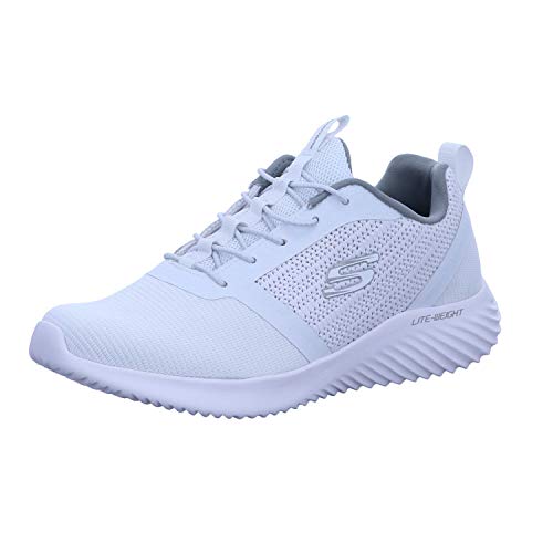 Skechers Herren Bounder Sneaker, White Mesh Pu Trim, 46 EU