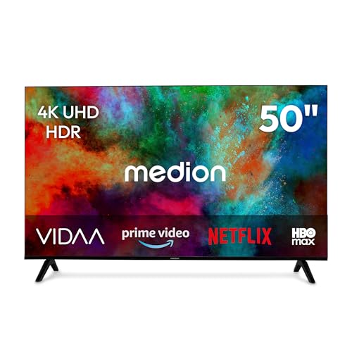 MEDION 125,7 cm (50 Zoll) Ultra HD Fernseher (Smart-TV, HDR10, VIDAA Store, HBO Max, MagentaTV, Prime Video, Disney+, DAZN, Paramount+, HbbTV, PVR, Bluetooth, MD 850201)