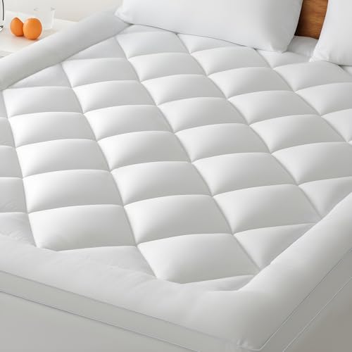 BedStory Matratzen Topper 140 x 200 cm Weiß, 800gsm Ultraweich Matratzentopper mit tiefen Taschen, maschinenwaschbarer Matratzenschoner, geeignet für Matratzen mit Einer Dicke von bis zu 40 cm