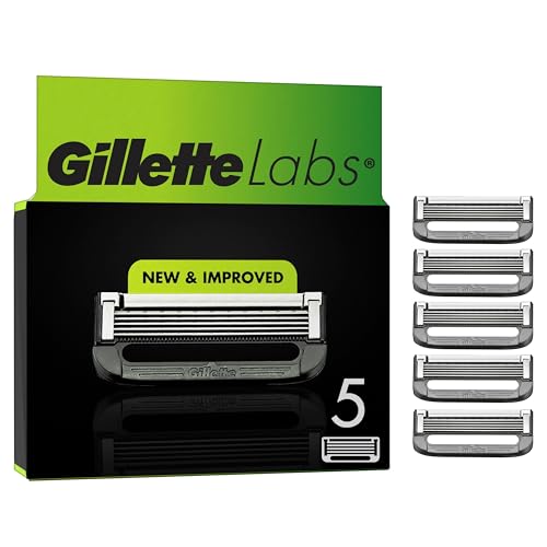 Gillette Labs Rasierklingen für Männer, 5 Original Ersatzklingen, Klingen für Herren Kompatibel mit allen GilletteLabs Rasierern (inkl.Heated Razor)