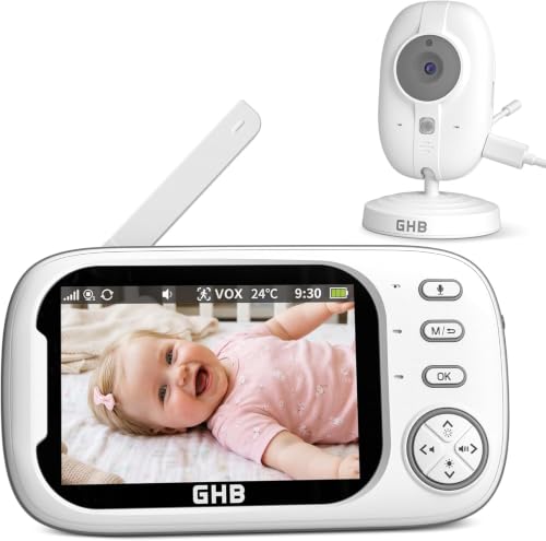 GHB Babyphone mit Kamera 3,5 Zoll Video babyphone mit VOX Modus Babyphone Nachtsicht Gegensprechfunktion Schlaflieder