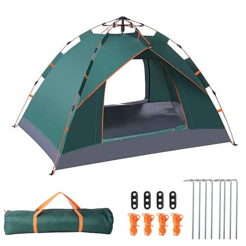 Pop Up Zelt 2 Personen, Camping Zelt Wasserdicht 210D Oxford, Schnellaufbau in 1 Min, 200x150x110cm, Leichtes 2 Mann Zelt mit Tragetasche, Atmungsaktiv & Windstabil für Camping, Outdoor