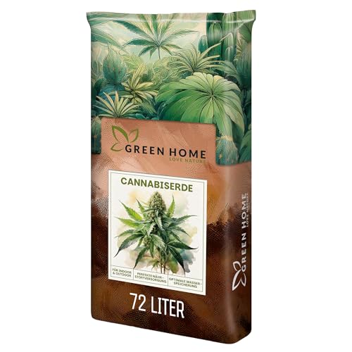 Green Home Cannabis & Hanferde 72 Liter | All Mix Erde für Wachstum & Blüte | Perfekt für Autoflower | Mit Perlite, Weißtorf & Kokosfaser | Langzeitnährstoffe | Optimaler pH-Wert: 5,8