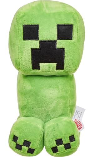 Mattel Minecraft - Creeper Plüschfigur, ca. 21 cm, weich, Geschenk zum Sammeln für Fans, Spielzeug ab 3 Jahren HBN40