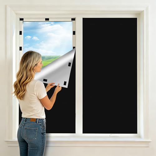 MUTOUHE Verdunkelungsrollo 200x145 cm, Zuschneidbar mit Klettverschluss