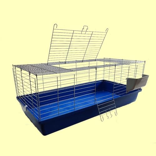 1m Neues Modell Hasenkäfig Nagerkäfig Kaninchenkäfig Käfig Stall Meerschweinchen blau