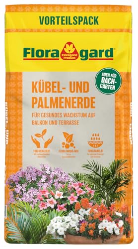 Floragard Kübelpflanz- umd Palmenerde Mediterran 50 L – lockere, wasserdurchlässige Spezialerde für Oleander, Oliven & Zitruspflanzen – nährstoffreich für kräftiges Wachstum mediterraner Kübelpflanzen