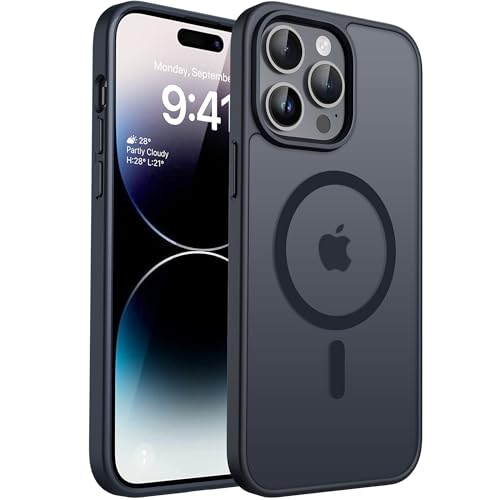 CACOE für iPhone 14 Pro Max Hülle Kameraschutzend, Kompatibel mit MagSafe, Stoßfest Kratzfest Magnetisch Rückseite Handyhülle für iPhone 14 Pro Max Case Transluzente
