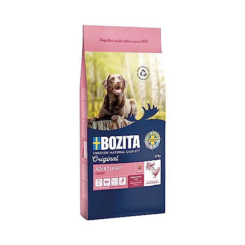 Bozita Hundefutter Original Adult Light Huhn – 12 kg weizenfreies Trockenfutter für übergewichtige Hunde oder Hunde mit geringerem Aktivitätsniveau – Rezeptur für ein gesundes Gewicht und Wohlbefinden