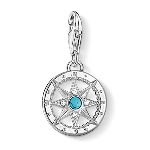 THOMAS SABO Damen Charm-Anhänger Kompass Reise Charm Club 925 Sterling Silber 1228-405-17