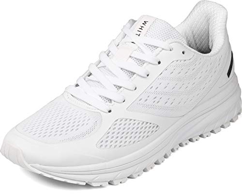 WHITIN Unisex Sportschuhe Damen Herren Turnschuhe Laufschuhe Sneakers Männer Walkingschuhe Leicht Modisch Bequem Joggingschuhe Fitness Schuhe Weiß Größe 42