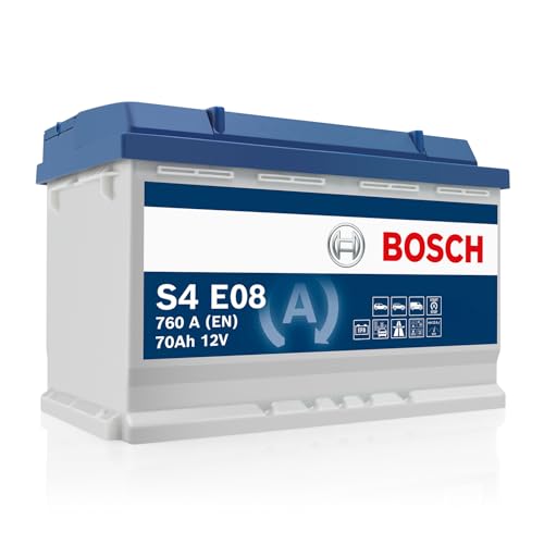 Bosch S4E08 Autobatterie 70 Ah - 760 A - 12 V, EFB Blei-Säure-Batterie für Fahrzeuge mit Start-Stopp-Automatik - Polarität: links - rechts +, 278 x 175 x 190 mm