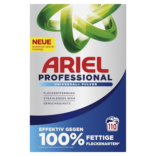 Ariel Professional Waschpulver Waschmittel Universal+, bekämpft alle Arten von Fettflecken, für den professionellen Gebrauch