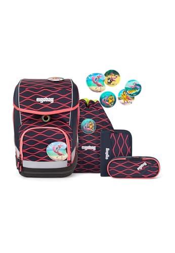 Ergobag Cubo-Set Rucksack, Unisex, für Kinder, Corall Waves, 20 l