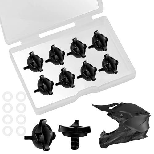 Motorrad Helm Ersatzschrauben,Motorradhelm Visierschrauben,Schraubensatz für Motorradhelme,Abnehmbare Motorradhelmschrauben,8 Stück Motorradhelm Schrauben Mit 1 Kunststoffbox Schwarz Tokaneit