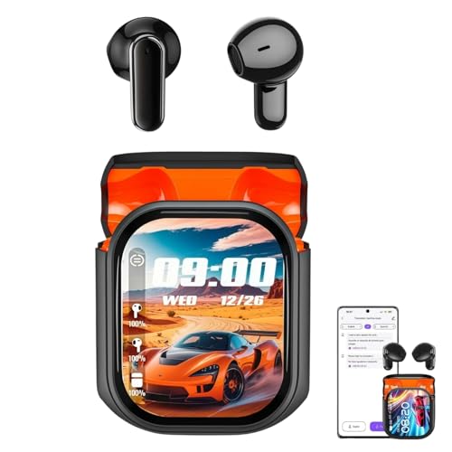 Kuisoe Luminea HTC Übersetzer Kopfhörer unterstützt 156 Sprachen, Hi-Fi-Klangqualität, intelligenter Bluetooth-Kopfhörer mit Touchscreen (Schwarz)
