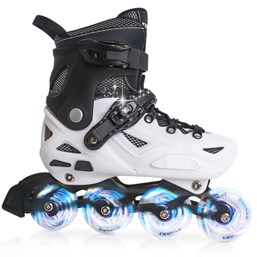 PIPIZHU Kinder Inline Skates - Inliner für Jungen, Mädchen | Rollschuhe Verstellbare 4 Größen, geeignet für den Innen- und Außenbereich (Weib., L (EU 36-39))
