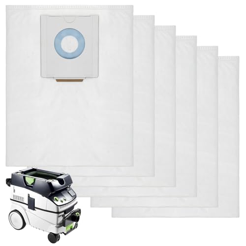 Staubsaugerbeutel für Festool CT 26 / CTM 26 E/CTL 26 E CLEANTEC Serie，Staubsauger für Festool 496187，Große Kapazität Filtersack Dust Extractor Ersatzteile Zubehör SC FIS-CT 26/5 (6 Stück)
