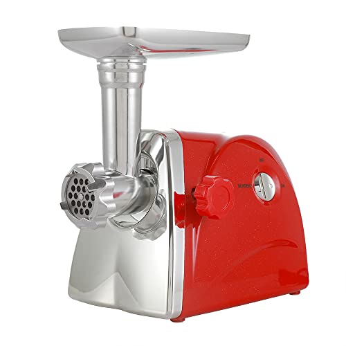ACROSSPART 2800W Fleischwolf Elektrisch, Edelstahl Wurstmaschine, Multi Fleischwolf mit 3 Edelstahl Loch Scheiben, Küchen Meat Grinder zum Raspeln, Schneiden