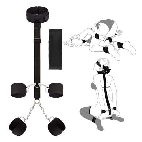 BDSM Bondage Sex Spielzeug für die Paare - UTIMI Sex Toys SM Kit Fesselset mit Einstellbar Nacken Fesseln Handschellen Fußfesseln Fesseln Augenbinde Sexspielzeug Sex Spielzeug für die Männer Frau