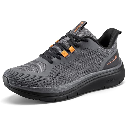 FitVille Extra Weit Sneaker Herren Leichte Walkingschuhe Atmungsaktive Turnschuhe Bequeme dämpfung rutschfeste Sportschuhe Anthrazitgrau 47 EU Weit