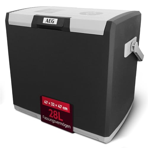 AEG Automotive Thermoelektrische Kühlbox KK 28 Liter, 12/230 Volt für Auto und Steckdose, schwarz