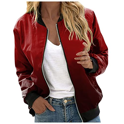 Guotobe Frühling Jacke Damen Kurz Mit Blumenmuster Fliegerjacke Bomberjacke Langarm Reißverschluss Blouson Jacke Übergangsjacke Leichte Schwarz College Jacke Sport Elegant Pilotenjacke Kurz Coat