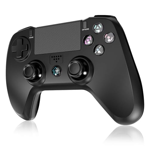 Shiptree Wireless Controller für PS4, Bluetooth Game Controller Gamepad Touchpanel Spielbrett mit Dual Vibration und Audiofunktionen Joystick, Präzise Steuerung - Schwarz