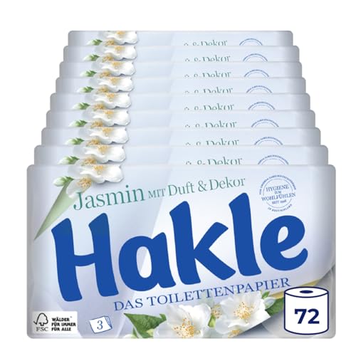 Hakle Jasminduft & Dekor, 72 Rollen Toilettenpapier, 3-lagig