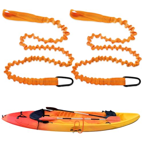 mizikuu 2 Stück Kajak Paddelleine, 1.5M Paddel Sicherungsleine Elastische Elastische Kajak Karabinerhaken Kajakpaddel Zubehör Paddel Seil für Kajakfahren Kanu SUP Board Paddel Surfbrett Angelruten