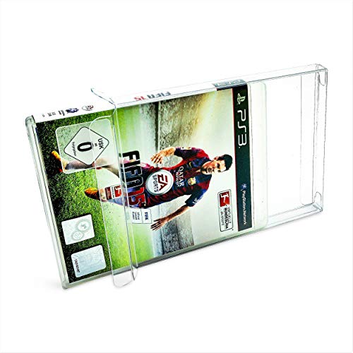 RESET RETRO 10x Klarsicht Schutzhüllen passend für Sony PlayStation 3 Spiele in OVP 0,3mm Passgenau und Glasklar-PET Game Protectors-PS3-PS4-Blu-Ray Steelbook Cases-Box-Staubdicht-UV-Schutz