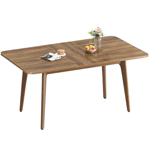 VASAGLE Esstisch, Esszimmertisch, Küchentisch, ausziehbare Tischplatte, 120 kg belastbar, für Esszimmer, Büro, Arbeitszimmer, Schlichtes Design, honigbraun KDT090K01