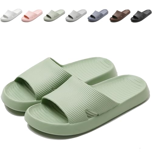Anmerl Badeschuhe für Damen und Herren, Rutschfeste Schnelltrocknende EVA Sommer Hausschuhe, Weiche Cloud Slides für Badezimmer, Fitnessstudio, Pool und Strand