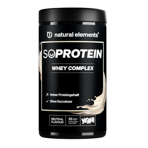 natural elements Whey Protein Pulver Neutral 1kg, 25g Protein pro Portion