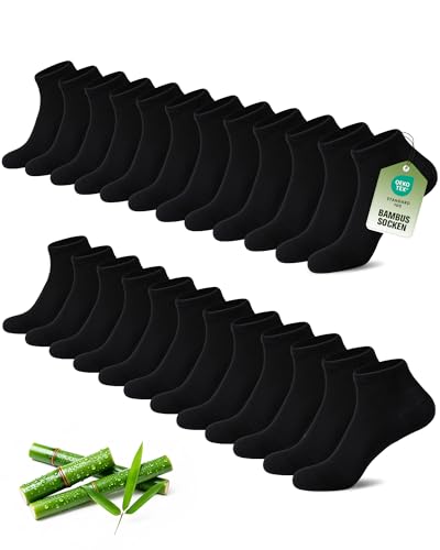 SukModen 12/24 Paar Sneaker Socken Herren Damen, Bambus Sneakersocken