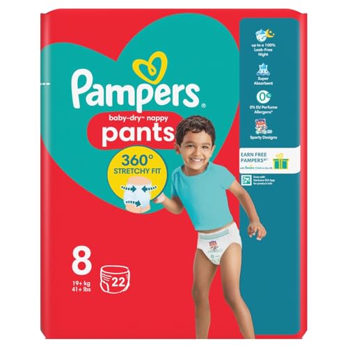 Pampers Baby-Dry Nappy Pants, Größe 8, 22 Einheiten, 19kg+
