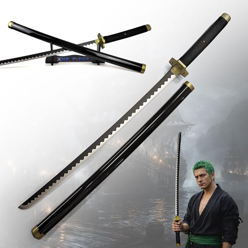 One Piece - Holzschwerter (Yubashiri) Katana aus Holz mit Scheide, Samurai Schwerter, Holzschwert, Zoro Schwert, Bambus, One Piece Katana, Animefans, Anime Schwert, Cosplays, Spielzeug für Kinder