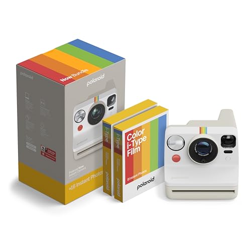 Polaroid - Now Gen 3 - Sofortbildkamera - Bundle Kamera + Farbfilm (16 Fotos) Weiß (6561)