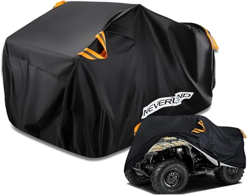 NEVERLAND XXXL Quad ATV Abdeckplane - Quad Abdeckung Fahrzeug Abdeckung Schutz Cover 256 * 110 * 120cm Orange Phosphoreszierend Schmutzabweisend Winterfest Staubdicht Regen UV-Schutz 210D Oxford
