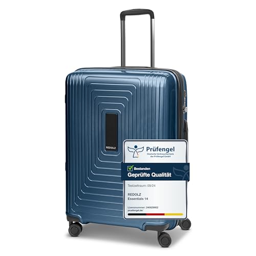 REDOLZ Mittelgroßer Hartschalen M+ Trolley | 46 x 30 x 66 cm | Koffer mit Dehnfalte von 82 auf 97 Liter | Ultra-leicht nur 3,7 kg (Essentials 14)