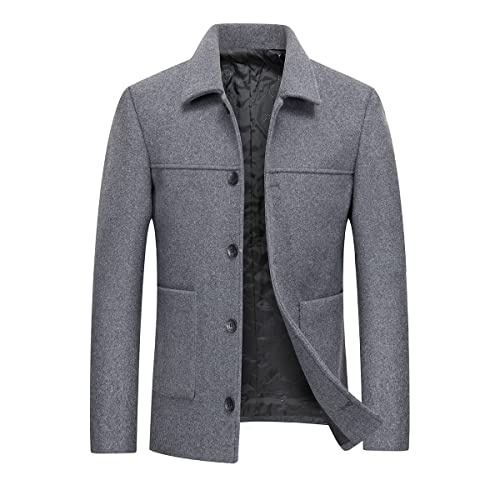YOUTHUP Mantel Herren Wolle Kurzmantel Regular Fit Winter Wollmantel