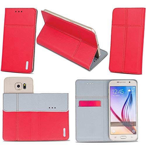 Supercase24 für LG L40 D160 Handy Tasche Book Case Klapp Cover Schutz Etui Hülle in rot